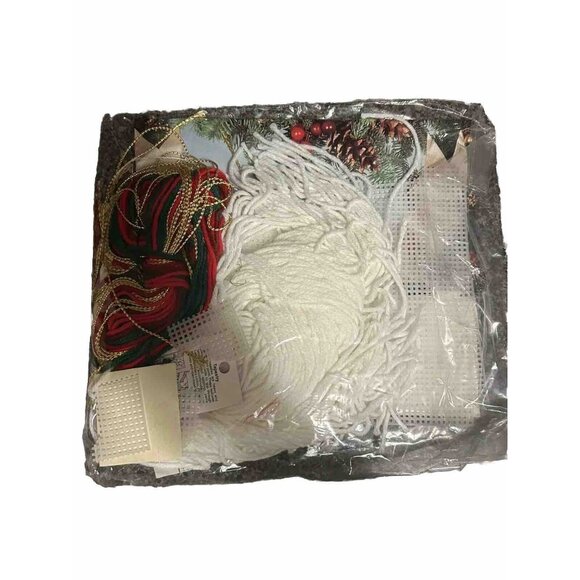 Bucilla-Christmas Rose Sleigh 8" x 7" Needlepoint Plastic Canvas Kit #61141 Read - Picture 4 of 4